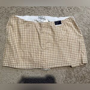 Abercrombie & Fitch Tan Gingham Mini Skirt